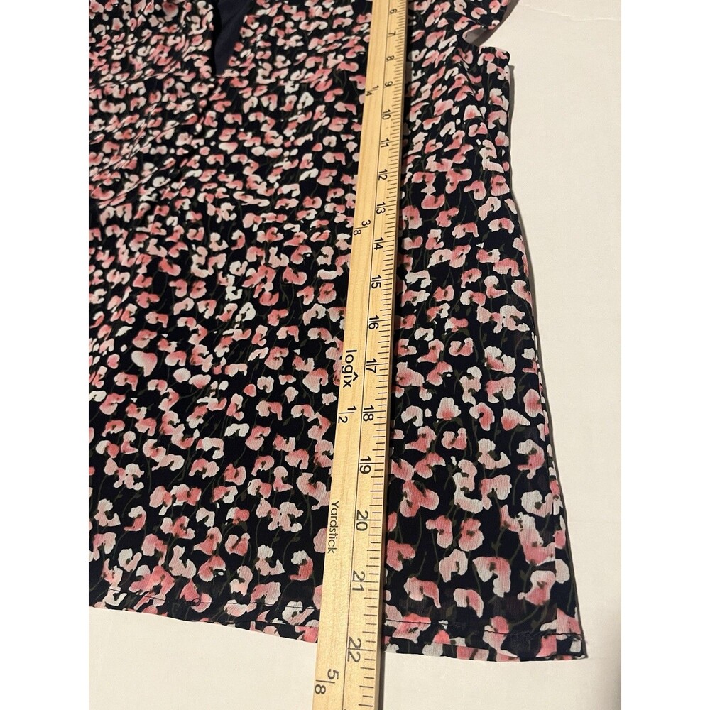 J.Crew Women's Preppy Ruffleneck Button Up Blouse Navy Multi Floral Medium - Picture 10 of 10